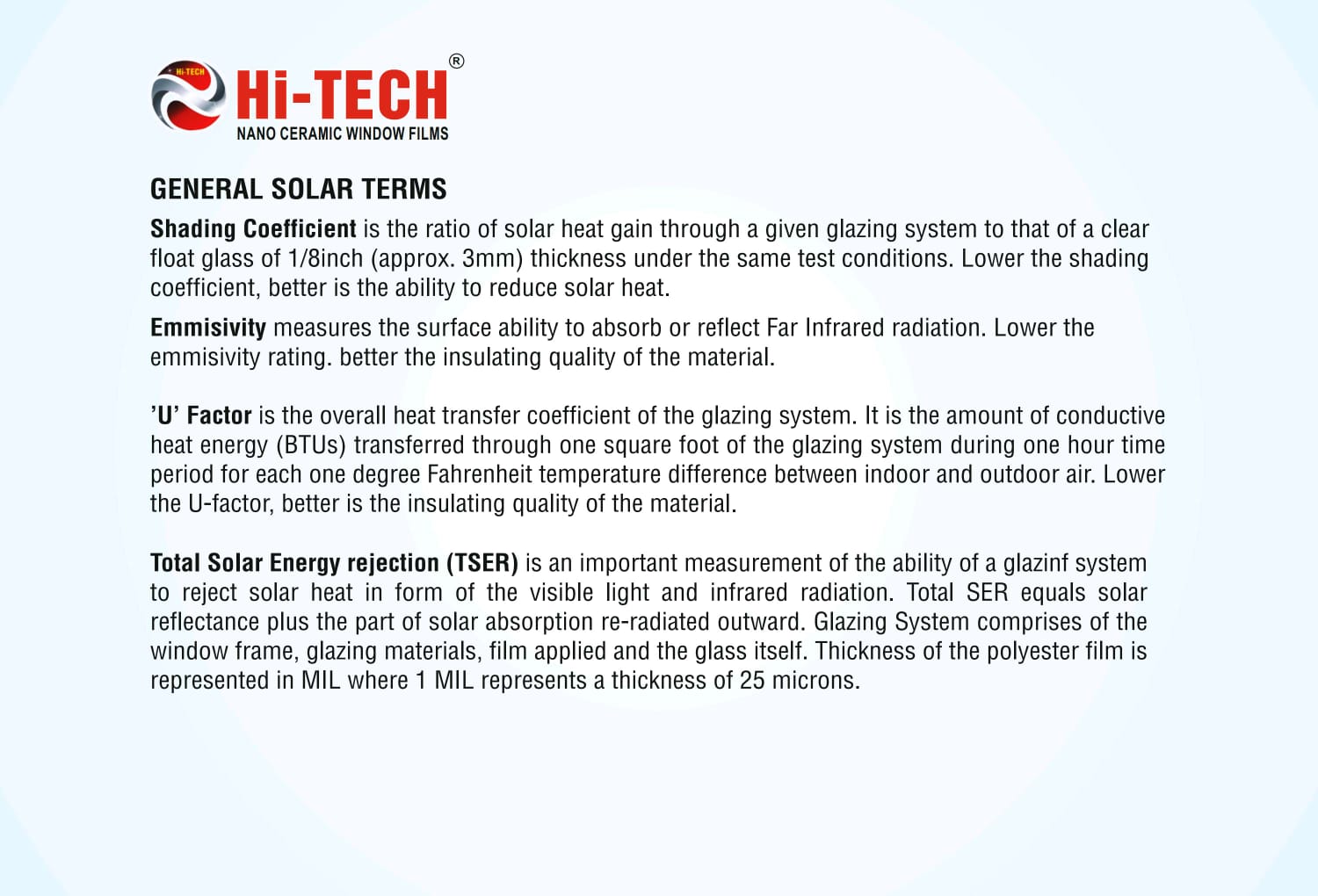 HI-TECH® SUNCONTROL WINDOW FILMS (NANO CERAMIC IR WINDOW TINTS FILMS)PR020% - Image 14
