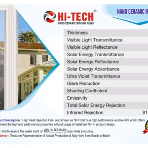 SUNCONTROL WINDOW FILMS NANO CERAMIC IR (PR50%