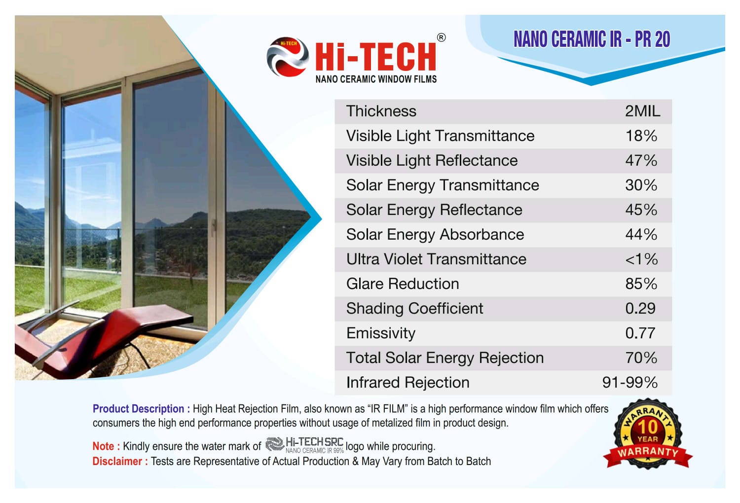 HITECH® PRESTIGE SERIES WINDOW FILMS - Image 8